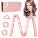 Heatless Hair Curlers Curling Rod Headband - 100% Mulberry Silk No Heat Hair Curls Ribbon Rollers For Long Hair To Sleep In - Gifts Box For Women Her Cute Stuff pink