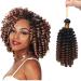 6" Crochet Braiding Hair Extensions Synthetic Twist Two Ombre Short Marley Bob Deep Wavy Curly Hairpieces For Women - Black to Red Brown