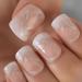 Shop Coolnail Holo Bling Butterfly Glitter Fake Nails - Pink Nude White French Squoval Square Press-On Nail Art Tips - International Shipping Available - Buy Online on GoSupps.com