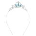Brishow Silver Crystal Rhinestone Girls Tiara Crown - Blue Princess Birthday Headband - Buy Online on GoSupps.com