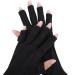 Tiesome UV protective gloves for gel nail lamps professional UPF50+ UV protective gloves for manicure hand UV protection fingerless gloves to protect the hands from UV light (black)