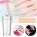 French Nail Stamp Template Kit with 1 Stamper & 2 Clear Jelly Silicone Plates - Easy DIY Nail Art Designs - Pink - Buy Online on GoSupps.com