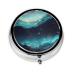 Science Fiction Starsround Pill Box 3 Compartment Round Pill Box Organizer Portable Travel Pill Box for Traveling.