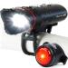 Bike Lights for Night Riding, USB Rechargeable Shark 500 Ultra Bright LED Bike Light Front and Back Safety Tail Light Included, Bicycle Light Compatible with Mountain, Road, Kids & City Bicycles Black Combo