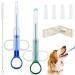 Hengxinc 2 pieces tablet giver for cats with pill cutter and cleaning brush silicone lace pill divider 2 colors tablet sealers for cats for feeding small dogs cats