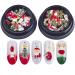 Christmas Nails Decorations 3D Metallic Nail Art Glitter Rhinestones Christmas Santa Reindeer Snowman Nail Supplies Jewelry,20 Pcs