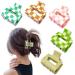 Checkered Claw Clip Acrylic Square Small Hair Claw Clips for Thin Hair 2 Exquisit Shark Clips Aesthetic Barrettes for Women 5PCS TYPE B