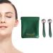 2 in 1 Roller Eyes Cream Applicator Wand and T-Shape Massager Tool for Facial Massage Reduce Puffiness (Green-1)