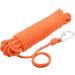 Magnet Fishing Rope with Hooks | Orange Nylon High Strength Cord | 65 Ft, 6mm Diameter - Buy Online on GoSupps.com