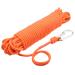 Magnet Fishing Rope with Hooks- All Purpose Nylon High Strengte Cord Rope - 65 Feet - Diameter 6mm/8mm - Approximately 1/4" / 1/3" (Orange, 6mm Diameter) Orange 6mm Diameter