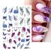 Marble Wave Design Nail Decals 3D Self-Adhesive Nail Stickers - Pink Blue Colorful Stripes - 6 Sheets - Acrylic Nail Decoration for Women - Buy Online on GoSupps.com