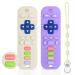 Bathing toys for 3 months baby silicone remote -controlled bite toys dental aid toys for babies remote control bite rings made of silicone with soothes babies wound gum (purple & white)