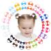 Jollybows 40 Pieces 2 Inch Hair Ties Girls Colorful Small Elastic Ponytail Holders Mini Hair Accessories for Baby Girls Children Toddler