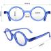 LONDON MOLE Round Reading Glasses - Transparent Blue 2.5x | Stylish Men's Women's Unisex Readers with Spring Hinges - Buy Online on GoSupps.com