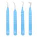 M LASH Set Of 4 Diamond Grip NANO Fiber Tip Eyelash Extensions Tweezers - Japanese Steel Lash Supply (Teal)