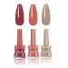 Nail Polish Set Autumn Winter 3 Colors Tangerine Nail Varnish Set Water Based Natural Wine Red Nail Varnish Milk Tea Color Nail Polish for Women No Need Bake 13ML