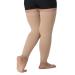 TOFLY Thigh High Compression Stockings Opaque 1 Pair Firm Support 20-30 mmHg Gradient Compression with Silicone Band Footless Compression Sleeves Treatment Swelling Varicose Veins Edema. XL 15-20mmhg Beige
