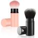 Falliny Kabuki-Make-Up brush insultable portable powder brush with cover for blush bronzer powder powder cosmetics 2 pieces of black & pink