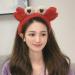 CHDHALTD Cute Little Crab Plush Headband Comfortable Wash Face Bathing Hair Holder Headband Hair Band for Women Washing Face Makeup Cosmetic Spa Yoga Sports Shower Hair Accessories
