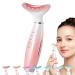Led Therapy Facial Neck Lifting Messager Red Light Therapy Wand 7 Color 3 Modes Microcurrent Face Lift Device Anti-Aging Led Photon Therapy (Pink&7color)