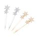 Parieo 4 Pieces Geometry Bobby Pins Rhinestone Star Hair Pins Gold Silver Hair Clips Barrettes for Women Girls