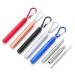 304 Stainless Steel Telescopic Straw with Three Sections and Aluminum Alloy Storage Sleeve Colorful Outdoor Portable Travel Gift the black one