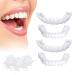 Flipped warm 2 pairs of teeth to put on wrong teeth dentures of provisional teeth smile veneer cosmetic temporary teeth dentures denture prosthesis artificial veneers teeth above and below