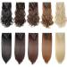 26 Inch Long Straight Blonde Clip in Hair Extensions - 8pcs Full Head Synthetic Hairpiece in Bleach Blond #Bleach Blond-2 - Buy Online on GoSupps.com