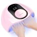 LED UV Nail Lamp for Gel Nails 130W High Power Nail Dryer with 4 Timers Nail Polish Dryer for Regular Polish Pedicure Home and Salon (Pink)