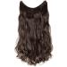 Invisible Secret Hidden Wire in Hair Extensions 20 Inches Long Wavy Curly Synthetic No Clip in Hairpieces Miracle Translucent Fish Line Dark Brown - Buy Online on GoSupps.com