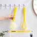 Children's Shower Body Brush with Superfine Bristles and Loofah - Short Handle Double Sided Back Scrubber for Sensitive Skin (Yellow) - Buy Online on GoSupps.com