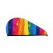 Hair Towel Wrap Hair Drying Towel with Button Towel Turban Head Towel to Dry Hair Quickly (Rainbow Colored)