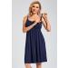 Sosolism Women's Dark Blue Nursing Nightdress - Padded Lace Trim Maternity Dress - Buy Online on GoSupps.com