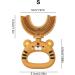 U-Shaped Toothbrush for Kids - Cartoon Tiger Design | Soft Silicone 360 Manual Toothbrush | Gentle Mouth Cleaning - Yellow (1 Pack) - Buy Online on GoSupps.com