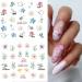 Summer Flower Nail Art Stickers - Colorful Designs for Women & Girls (12 Sheets) - Buy Online on GoSupps.com