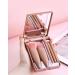 Golbylicc Travel Size Makeup Brushes Set Mini Makeup Brushes, Small Complete Function Cosmetic Brushes Kit with Case and Mirror Perfect for On The Go, 5PC (Mini Pink) Mini, Pink