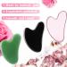 3-Piece Gua Sha Facial Tool Set | Natural Resin Stone Scraping Massage for Face & Body | Pink Dark Green Black - Buy Online on GoSupps.com