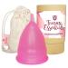 Femme essentials menstrual cup - discreet and hygienic menstrual cap - made of medical silicone including satin bag and German manual - menstrual cup - pink (l)