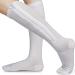 Ailaka 15-20 mmHg Zipper Compression Socks for Women Men Closed Toe Support Graduated Medical Varicose Veins Hosiery Perfect for Athletics Running Flight Travel Support Edema Pregnancy Large/X-Large (1 Pair) White