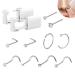 SOSPIRO 2 PCS Disposable Nose Piercing Tool Set with 10 Nose Studs No Pain Sterile Safety Self Nose Stud Tool Home Piercing Kit Tool White Asepsis Ear Piercing Kit for Girls Women 12 pcs- Nose