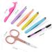 7pcs Eyebrow Tweezers Set for Women with Eyelash Applicator Tool and Scissors in PU Case - Buy Online on GoSupps.com
