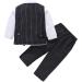 AmzBarley Baby Boys Gentleman Suit | Long/Short Sleeve Shirt, Pants, Vest, Bowtie | Tuxedo Rompers for Kids | Black 205 | 6-12 Months - Buy Online on GoSupps.com