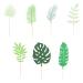 Luckious 7 PCS Tropical Leaves Cake Topper Palm Leaf Jungle Greenery Cake Topper for Hawaiian Themed Birthday Party Supplies - Elevate Your Celebration with Greenery
