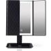 Fancii Sora Black Makeup Mirror - LED Lighted Trifold Vanity Mirror with 5X7X Magnification & Touch Screen - Buy Online on GoSupps.com