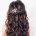 Ushiny Pearl Bride Wedding Hair Comb Silver Crystal Headpiece Leaf Bridal Hair Accessories for Women and Girls