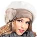 VECRY Women's 100% Wool Bucket Hat Felt Cloche Beret Dress Winter Beanie Hats Angola Cream