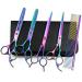 Moontay Professional Dog Grooming Scissors Set, 7 Inch/8 Inch Pet Grooming Scissors Chunkers Shears for Dog, Curved Dog Grooming Scissors, Thinning Shears for Dog with Grooming Comb 7 Inch (Pack of 5) Rainbow