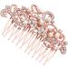 Lurrose Bridal Veil Wedding Hair Side Comb Vintage Bridal Hair Comb Hair Pieces Hair Accessory for Women (Rose Gold) Bridal Hair Clip - Buy Online on GoSupps.com