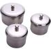 Panysilioer 3 Pieces Stainless Steel Nail Art Mini Powder & Liquid Set Tins Storage Box Compact Manicure Tools Disinfection Steriliser Box - Buy Online on GoSupps.com