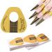KINGMAS 100 Pcs Nail Art Form Guide Sticker  Horseshoe-Shaped Nail Stickers Art Acrylic Nail Gel Nail Extention Tips 100 Count (Pack of 1)